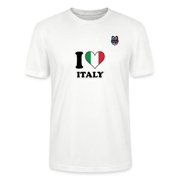 i love italy by gs ferchi - Stanley/Stella Unisex Bio-T-Shirt CRAFTER - Weiß - Vorne - Alina (178cm) & Michal (187cm)
