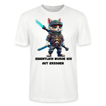 Unerwartet brav: Eigentlich gut erzogen? - Stanley/Stella Unisex Bio-T-Shirt CRAFTER - Weiß - Vorne - Alina (178cm) & Michal (187cm)