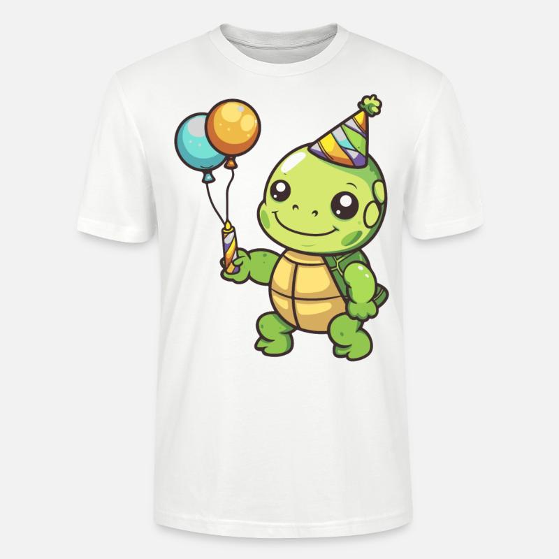 Turtle Birthday Comic - Stanley/Stella CRAFTER Unisex Organic T-Shirt - white