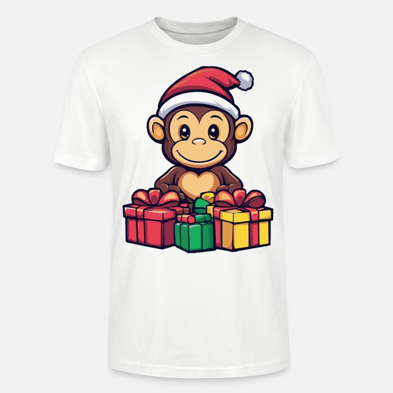 Affe Weihnachten Geschenke - Stanley/Stella Unisex Bio-T-Shirt CRAFTER - Weiß