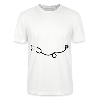 Stéthoscope - T-shirt bio CRAFTER Stanley Stella Unisexe - blanc - Devant - Alina (178cm) & Michal (187cm)
