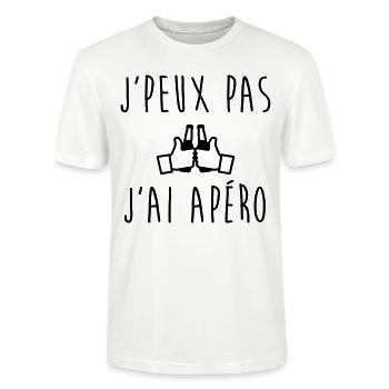 J'peux pas j'ai apéro - T-shirt bio CRAFTER Stanley Stella Unisexe - blanc - Devant - Alina (178cm) & Michal (187cm)