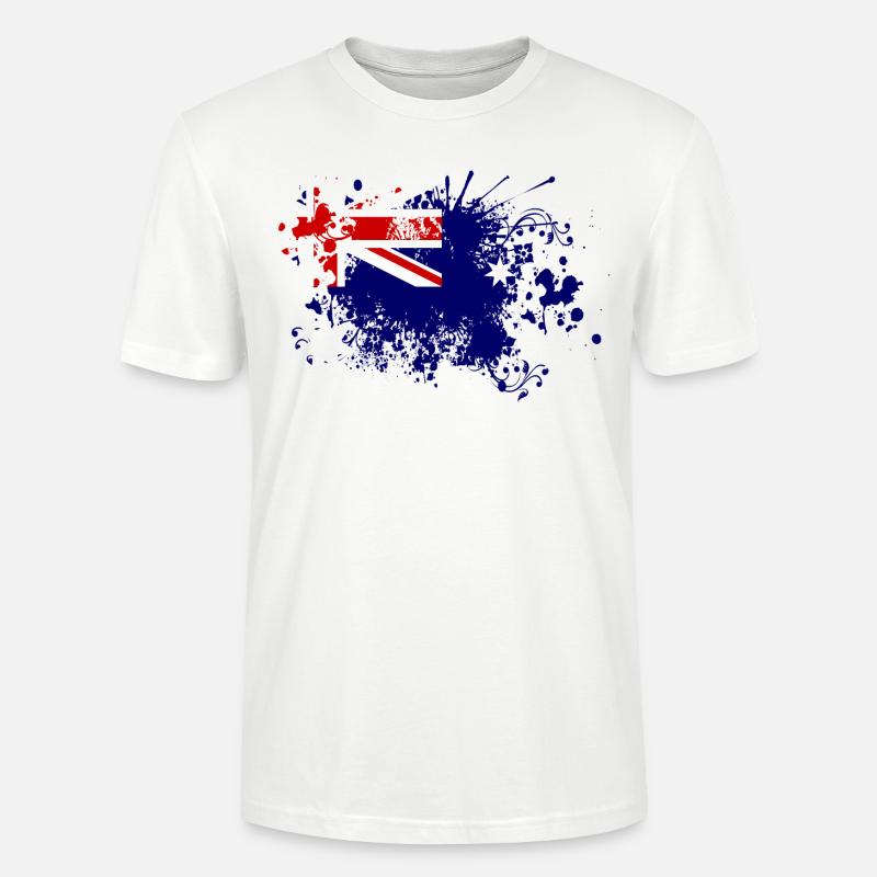 Australien Flagge Farbspritzer Down Under - Stanley/Stella Unisex Bio-T-Shirt CRAFTER - Weiß