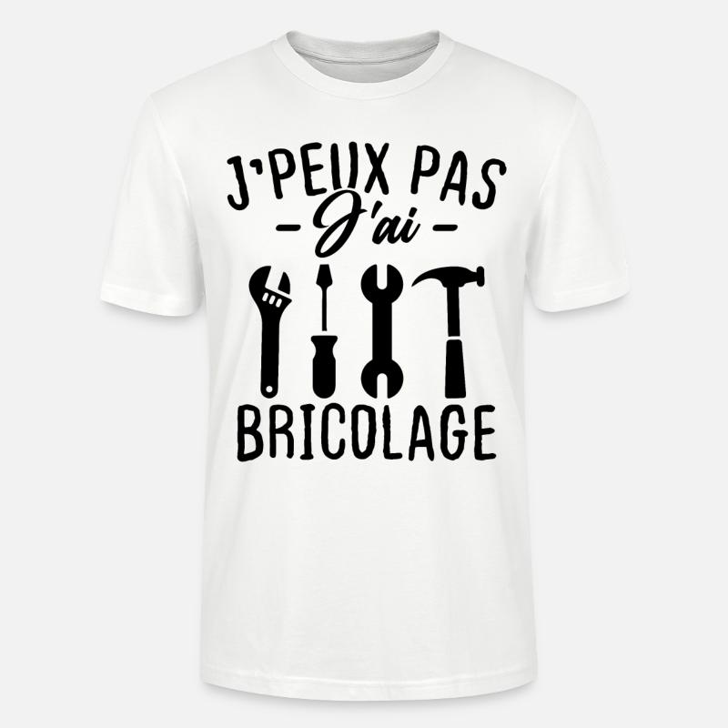J'peux pas J'ai bricolage - T-shirt bio CRAFTER Stanley Stella Unisexe - blanc