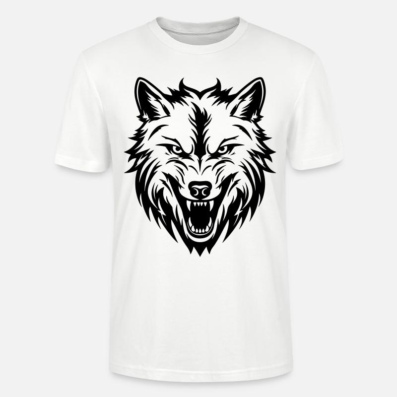 Wolf Kopf - Stanley/Stella Unisex Bio-T-Shirt CRAFTER - Weiß