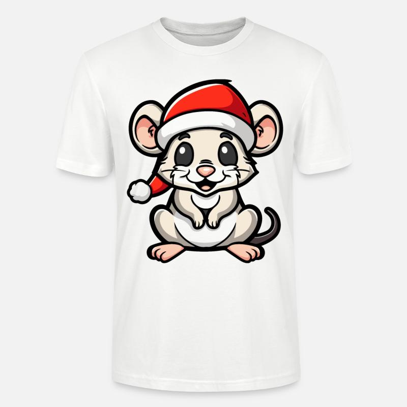 Maus Weihnachten - Stanley/Stella Unisex Bio-T-Shirt CRAFTER - Weiß
