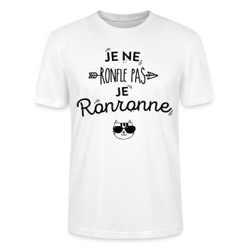 Je ne ronfle pas !!! - T-shirt bio CRAFTER Stanley Stella Unisexe - blanc - Devant - Alina (178cm) & Michal (187cm)