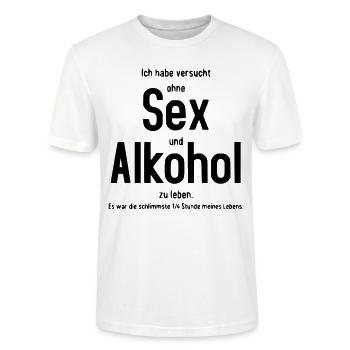 alcool - T-shirt bio CRAFTER Stanley Stella Unisexe - blanc - Devant - Alina (178cm) & Michal (187cm)