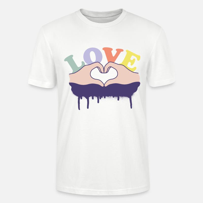 Amour Comic Hands - T-shirt bio CRAFTER Stanley Stella Unisexe - blanc