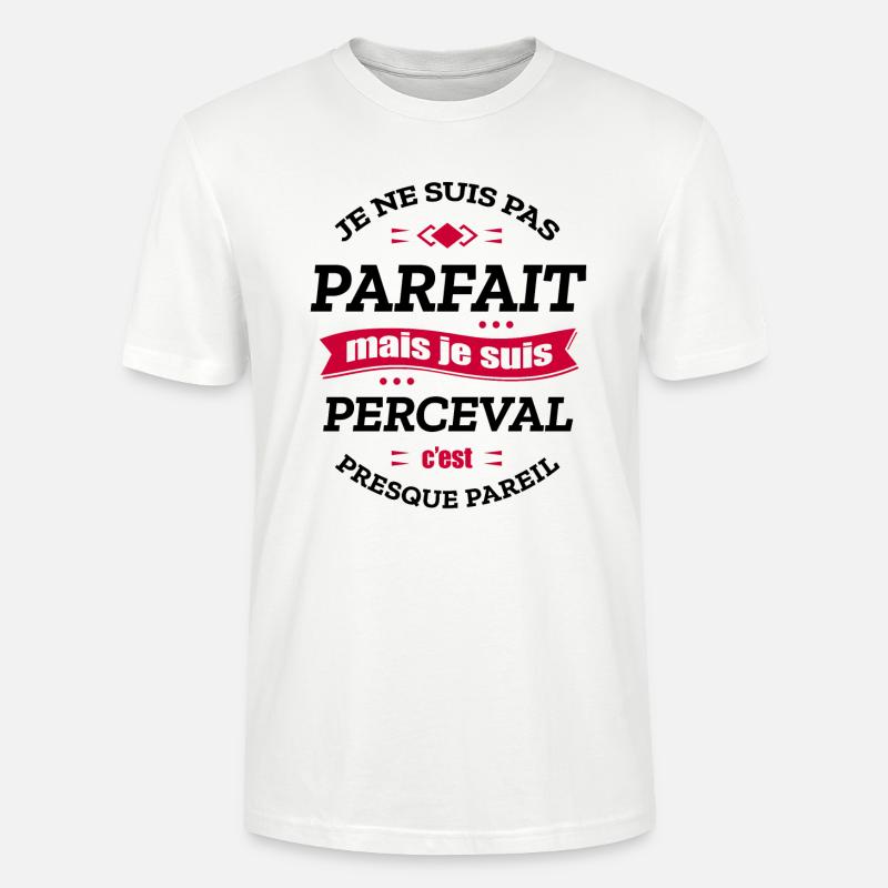 PERCEVAL PARFAIT - PRENOM PERCEVAL - T-shirt bio CRAFTER Stanley Stella Unisexe - blanc