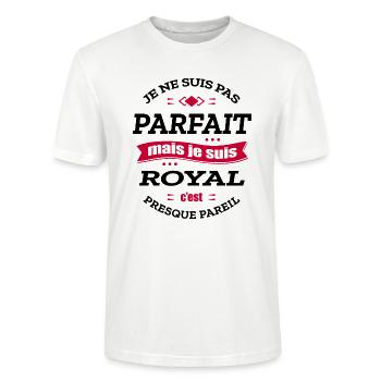 ROYAL PARFAIT - PRENOM ROYAL - T-shirt bio CRAFTER Stanley Stella Unisexe - blanc - Devant - Alina (178cm) & Michal (187cm)