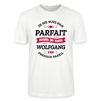 WOLFGANG PARFAIT - PRENOM WOLFGANG - T-shirt bio CRAFTER Stanley Stella Unisexe - blanc - Devant - Alina (178cm) & Michal (187cm)