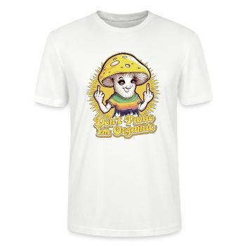 Vegan Vegetarian Mushroom - Stanley/Stella CRAFTER Unisex Organic T-Shirt - white - Front - Alina (178cm) & Michal (187cm)