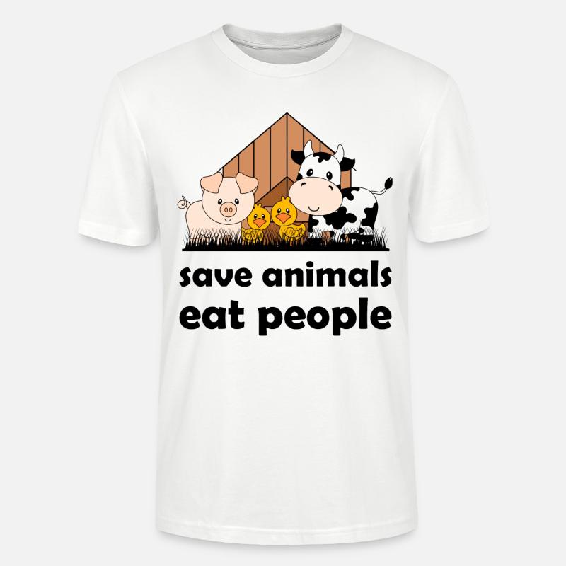Save animals, eat people - Stanley/Stella Unisex Bio-T-Shirt CRAFTER - Weiß