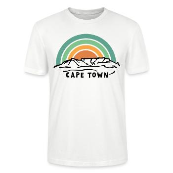 Cape Town Kapstadt Table Mountain Tafelberg Berg - Stanley/Stella Unisex Bio-T-Shirt CRAFTER - Weiß - Vorne - Alina (178cm) & Michal (187cm)