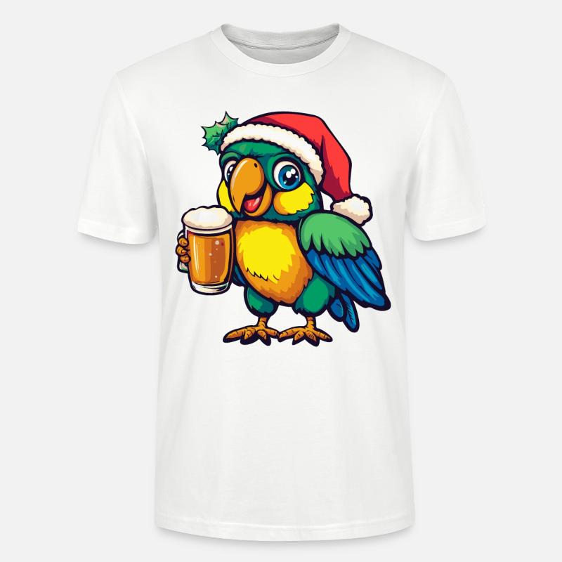 Papagai Bière Noël Noël - T-shirt bio CRAFTER Stanley Stella Unisexe - blanc