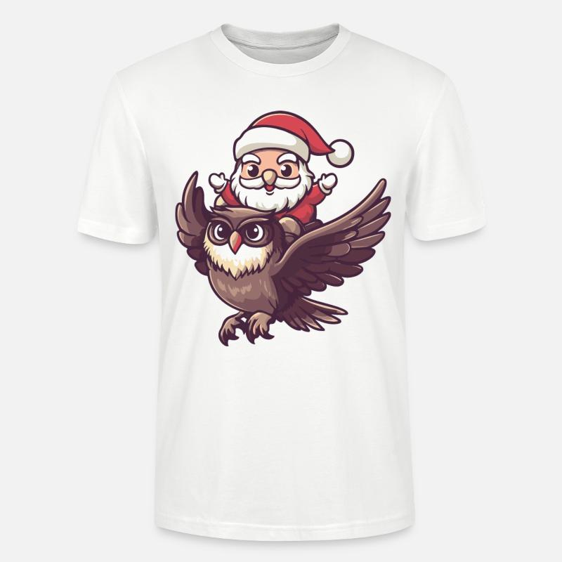 Eule Weihnachtsmann - Stanley/Stella Unisex Bio-T-Shirt CRAFTER - Weiß