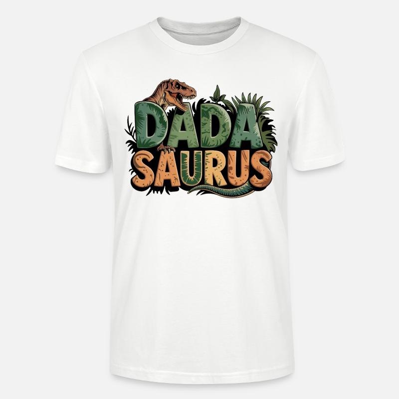 Dinosaurier Papa Saurus Geschenk Papa - Stanley/Stella Unisex Bio-T-Shirt CRAFTER - Weiß