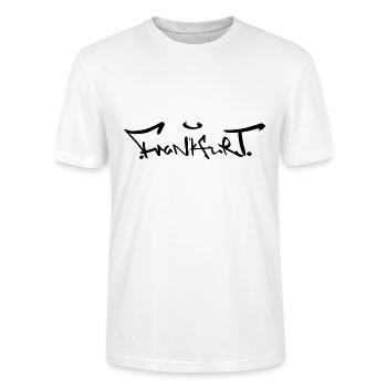 Frankfurt Handlettering Streetart Graffiti Design - Stanley/Stella Unisex Bio-T-Shirt CRAFTER - Weiß - Vorne - Alina (178cm) & Michal (187cm)