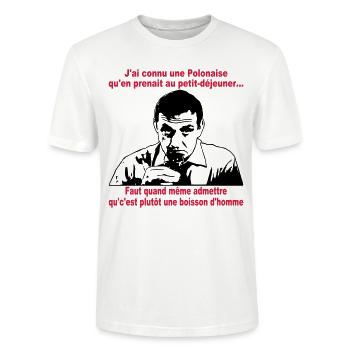 j'ai connu une polonaise lino ventura - T-shirt bio CRAFTER Stanley Stella Unisexe - blanc - Devant - Alina (178cm) & Michal (187cm)