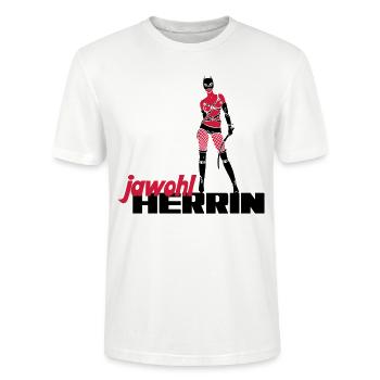 jawohl herrin - Stanley/Stella Unisex Bio-T-Shirt CRAFTER - Weiß - Vorne - Alina (178cm) & Michal (187cm)