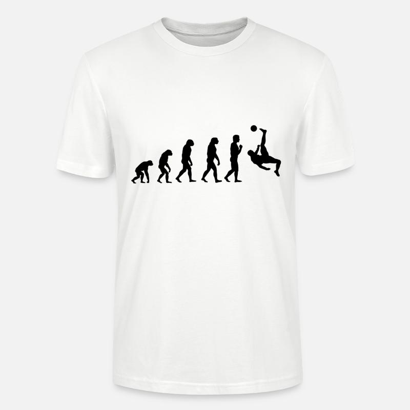 Fußball Evolution Geschenkidee - Stanley/Stella Unisex Bio-T-Shirt CRAFTER - Weiß