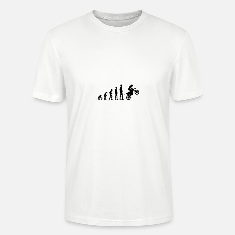Evolution Affe Mensch Motorrad - Stanley/Stella Unisex Bio-T-Shirt CRAFTER - Weiß