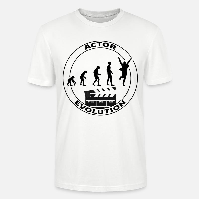 Cadeau d'interprète acteur d'évolution - T-shirt bio CRAFTER Stanley Stella Unisexe - blanc