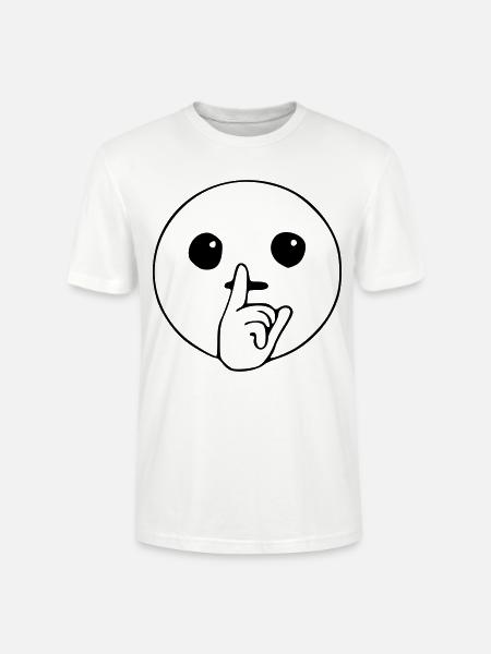Emoji Silent Sketch Black - Stanley/Stella CRAFTER Unisex Organic T-Shirt - white