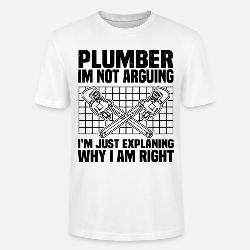 Klempner Sprüche | Handwerker Azubi Geschenkideen - Stanley/Stella Unisex Bio-T-Shirt CRAFTER - Weiß