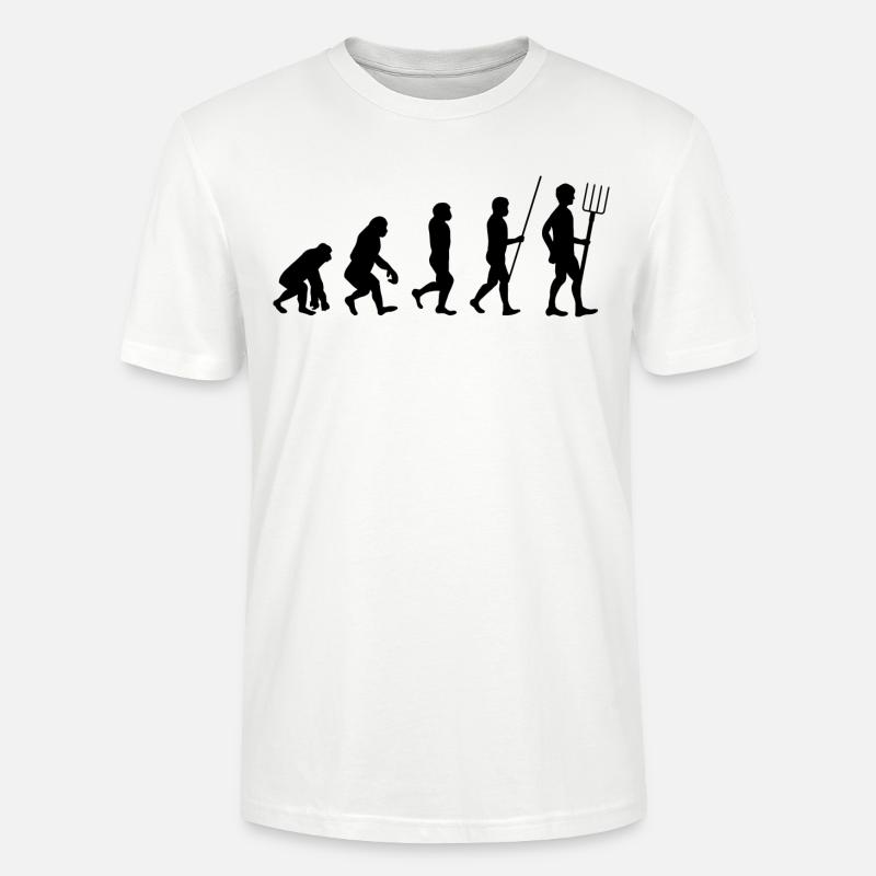 Landwirt Evolution lustiges Geschenk Bauer - Stanley/Stella Unisex Bio-T-Shirt CRAFTER - Weiß
