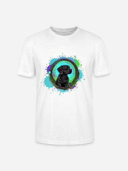 Hund, Profil, Malerei, Graffiti - Stanley/Stella Unisex Bio-T-Shirt CRAFTER - Weiß