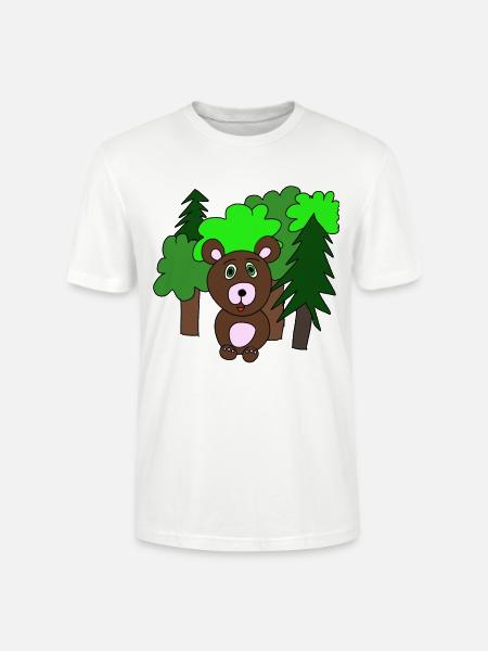 Kleiner Bär im Wald - Stanley/Stella Unisex Bio-T-Shirt CRAFTER - Weiß