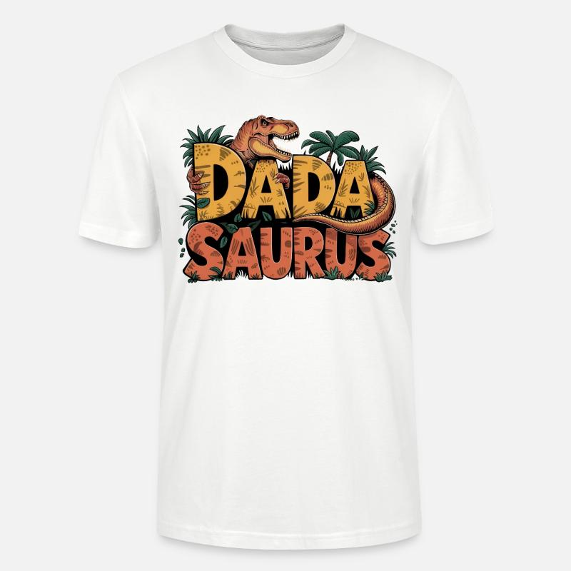 Dinosaure Papa Saurus Cadeau Papa - T-shirt bio CRAFTER Stanley Stella Unisexe - blanc