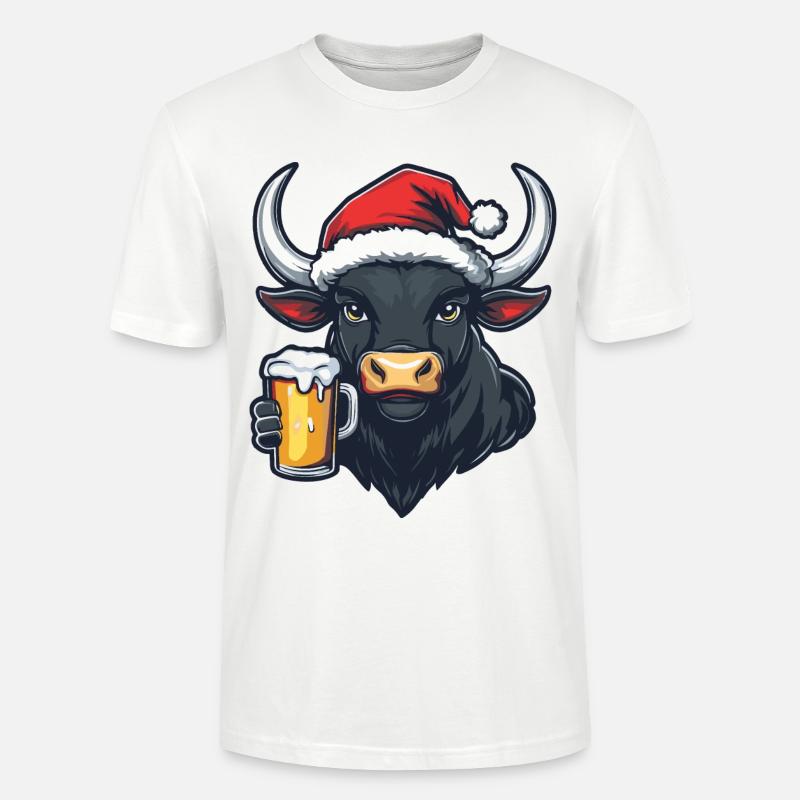 Stier Weihnachten Bier - Stanley/Stella Unisex Bio-T-Shirt CRAFTER - Weiß