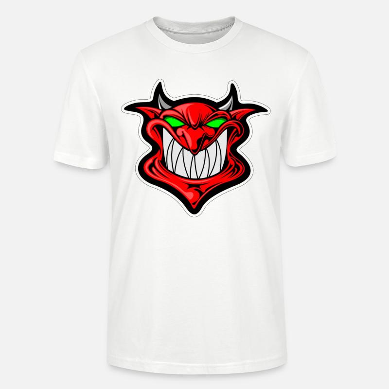Grinning Devil - T-shirt bio CRAFTER Stanley Stella Unisexe - blanc