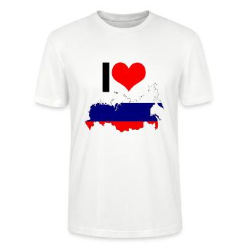 J'aime la Russie - T-shirt bio CRAFTER Stanley Stella Unisexe - blanc - Devant - Alina (178cm) & Michal (187cm)