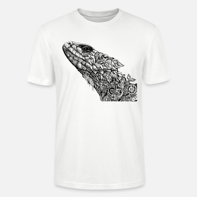 Lizard Clockwork - T-shirt bio CRAFTER Stanley Stella Unisexe - blanc