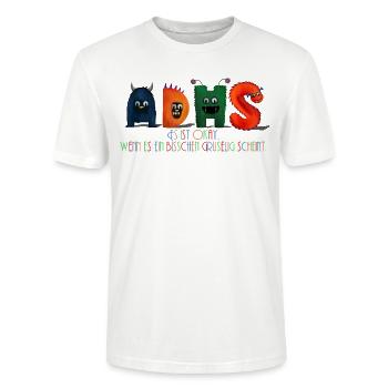 Süßes ADHS Awareness T-shirt Kinder - Stanley/Stella Unisex Bio-T-Shirt CRAFTER - Weiß - Vorne - Alina (178cm) & Michal (187cm)
