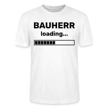 BAUHERR LOADING - HAUSBAU - EIGENHEIM - TRAUMHAUS - Stanley/Stella Unisex Bio-T-Shirt CRAFTER - Weiß - Vorne - Alina (178cm) & Michal (187cm)