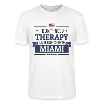 MIAMI THERAPY UNITED STATES USA VOYAGE CADEAU - T-shirt bio CRAFTER Stanley Stella Unisexe - blanc - Devant - Alina (178cm) & Michal (187cm)