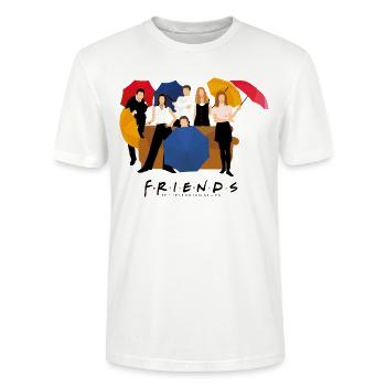Friends Regenschirme Pose - Stanley/Stella Unisex Bio-T-Shirt CRAFTER - Weiß - Vorne - Alina (178cm) & Michal (187cm)
