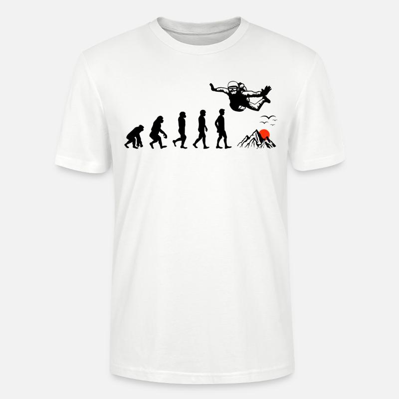 Parachute Parachute Parachute Parachutisme Évolution - T-shirt bio CRAFTER Stanley Stella Unisexe - blanc