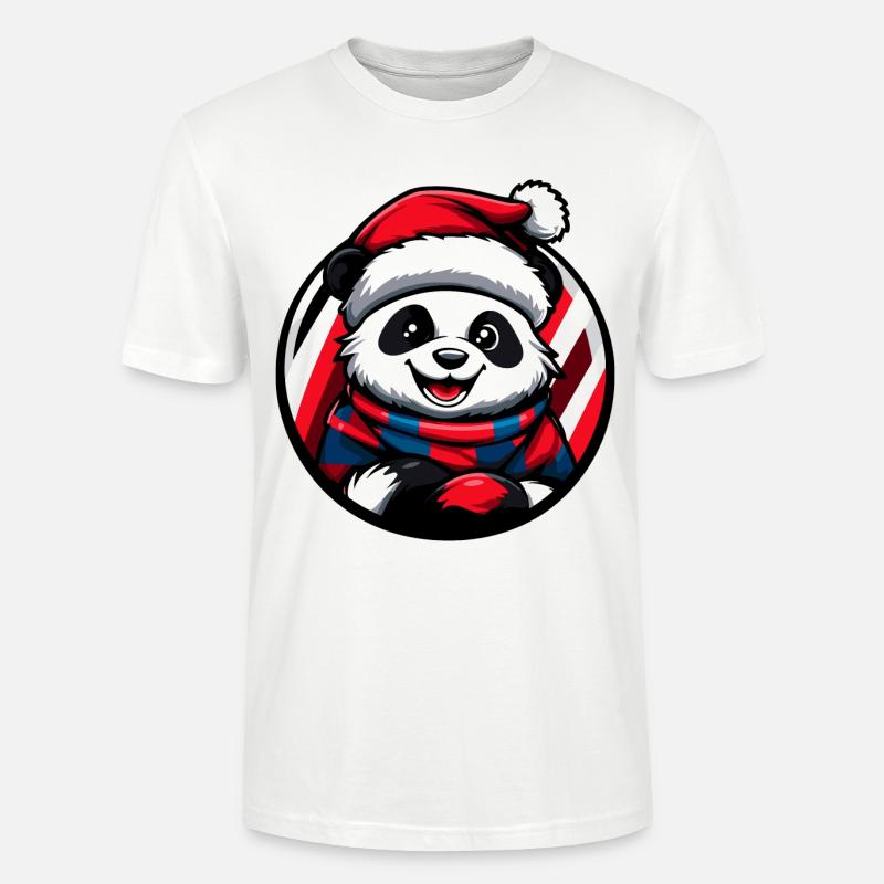 Panda Noël Noël - T-shirt bio CRAFTER Stanley Stella Unisexe - blanc