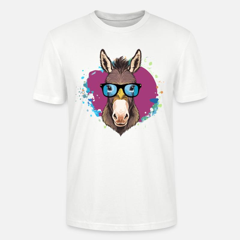 Esel,graffiti ,malerei , bunt,Nerd - Stanley/Stella Unisex Bio-T-Shirt CRAFTER - Weiß