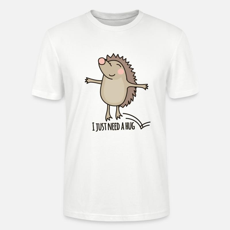 Cadeau câlin hérisson - T-shirt bio CRAFTER Stanley Stella Unisexe - blanc