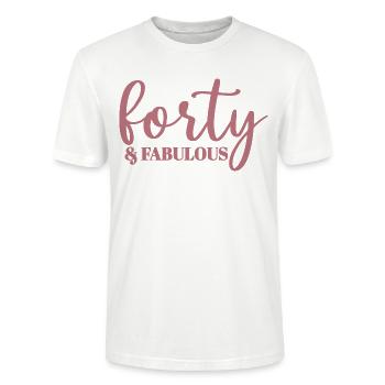 Vierzig & fabelhafter süßer 40. Geburtstag 40 Jahre alt - Stanley/Stella Unisex Bio-T-Shirt CRAFTER - Weiß - Vorne - Alina (178cm) & Michal (187cm)
