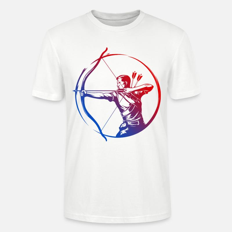 Bogenschießen Silhouette Bunt - Stanley/Stella Unisex Bio-T-Shirt CRAFTER - Weiß