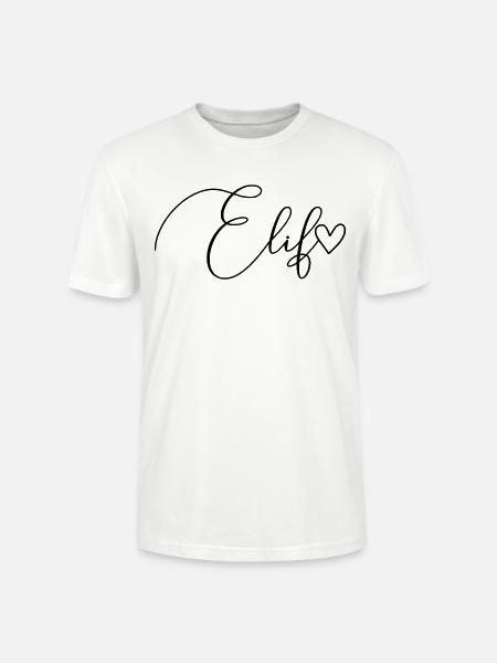 Elif Nom Prénom Fille - T-shirt bio CRAFTER Stanley Stella Unisexe - blanc