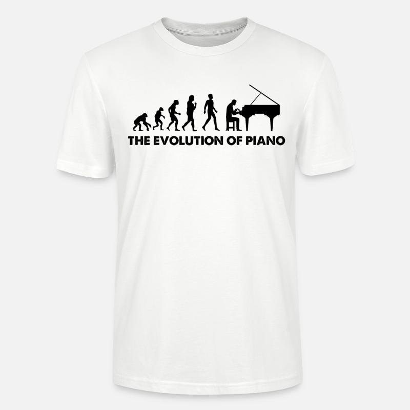 L’évolution du piano - T-shirt bio CRAFTER Stanley Stella Unisexe - blanc